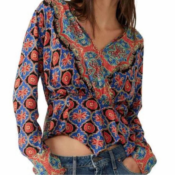 NWT Free People Falling For You Blouse‎ - Size XS - Picture 1 of 9